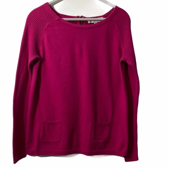 LOFT pink two pockets lightweight sweater size S - Picture 1 of 10